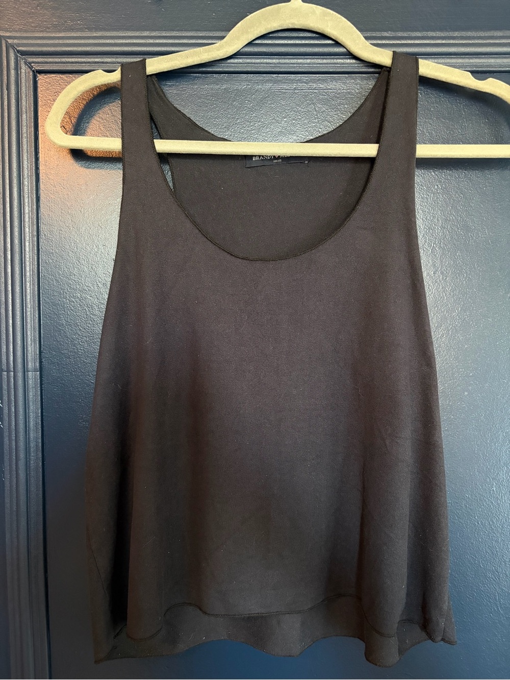 Brandy Melville Black Suede Feel Flowy Racerback Tank Top